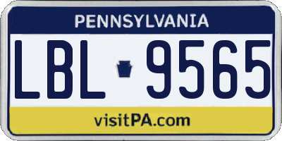 PA license plate LBL9565