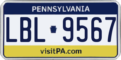 PA license plate LBL9567