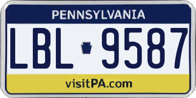 PA license plate LBL9587