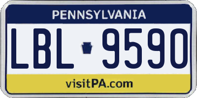 PA license plate LBL9590