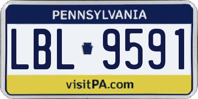 PA license plate LBL9591