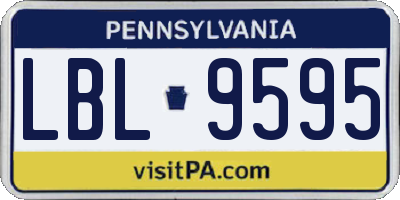 PA license plate LBL9595