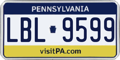 PA license plate LBL9599