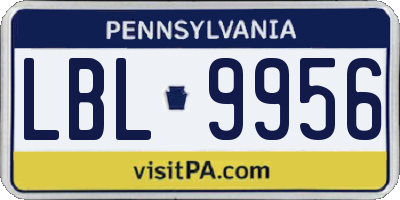 PA license plate LBL9956
