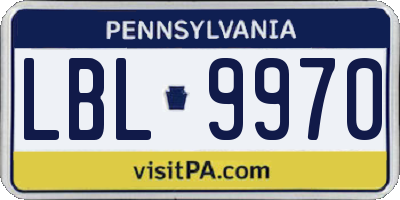 PA license plate LBL9970