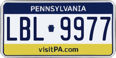 PA license plate LBL9977