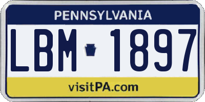 PA license plate LBM1897