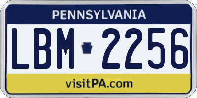 PA license plate LBM2256