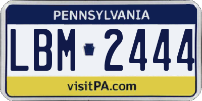 PA license plate LBM2444