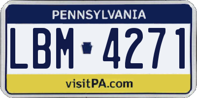 PA license plate LBM4271