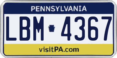 PA license plate LBM4367