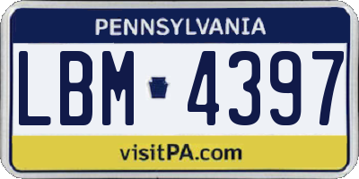 PA license plate LBM4397