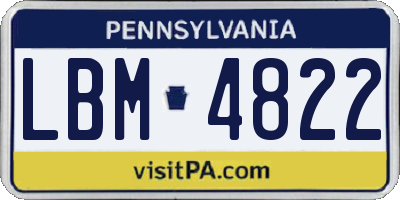 PA license plate LBM4822