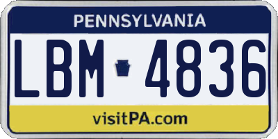 PA license plate LBM4836