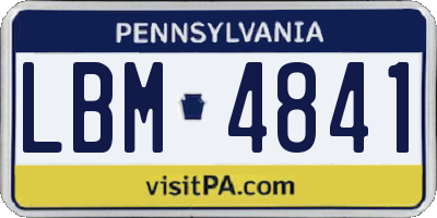 PA license plate LBM4841