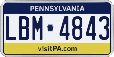 PA license plate LBM4843