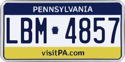 PA license plate LBM4857