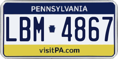 PA license plate LBM4867
