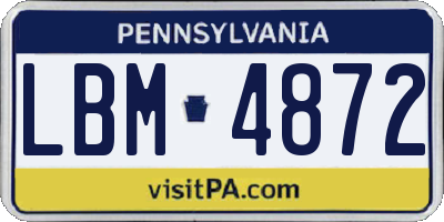 PA license plate LBM4872