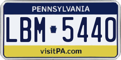 PA license plate LBM5440