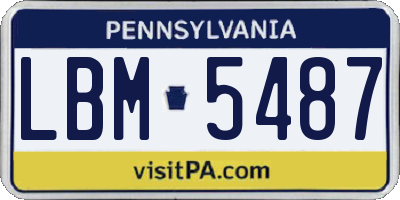 PA license plate LBM5487