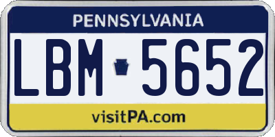 PA license plate LBM5652