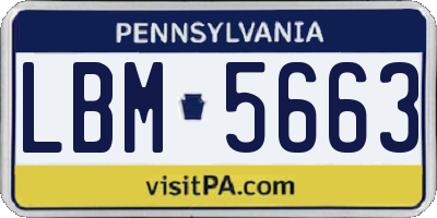 PA license plate LBM5663
