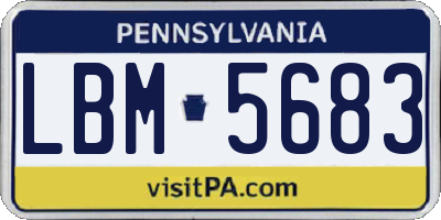 PA license plate LBM5683