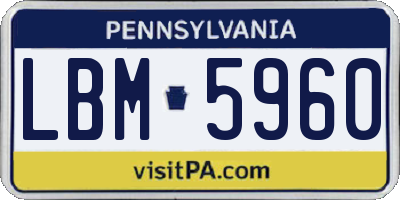 PA license plate LBM5960