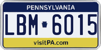PA license plate LBM6015