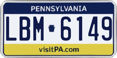 PA license plate LBM6149