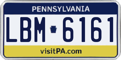 PA license plate LBM6161