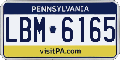 PA license plate LBM6165