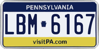 PA license plate LBM6167