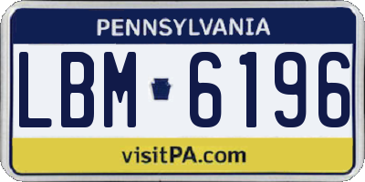 PA license plate LBM6196