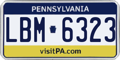 PA license plate LBM6323
