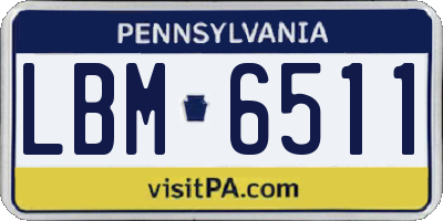 PA license plate LBM6511