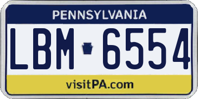 PA license plate LBM6554