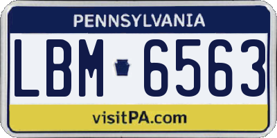 PA license plate LBM6563