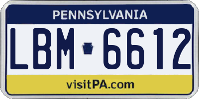 PA license plate LBM6612