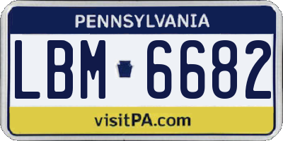 PA license plate LBM6682