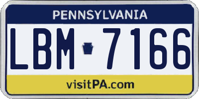 PA license plate LBM7166