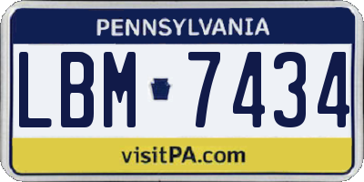 PA license plate LBM7434