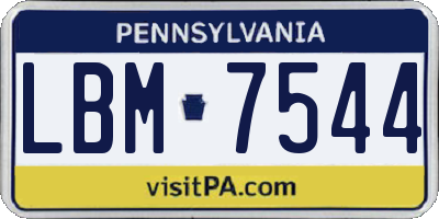 PA license plate LBM7544