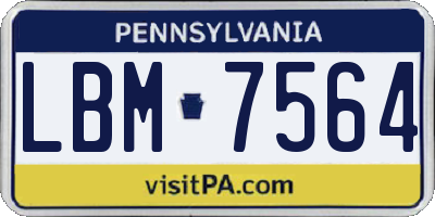 PA license plate LBM7564