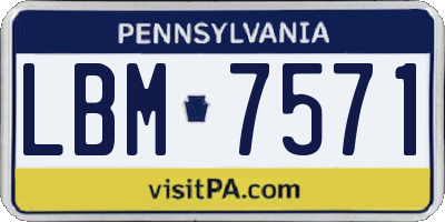 PA license plate LBM7571