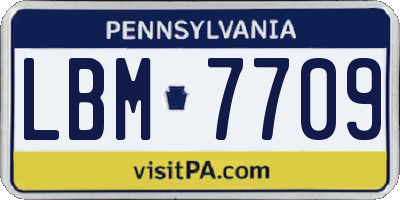 PA license plate LBM7709