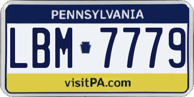 PA license plate LBM7779