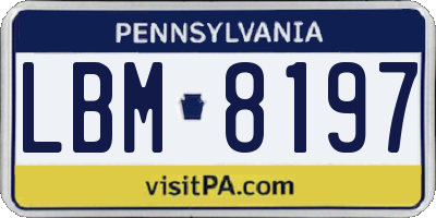 PA license plate LBM8197