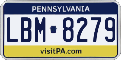 PA license plate LBM8279